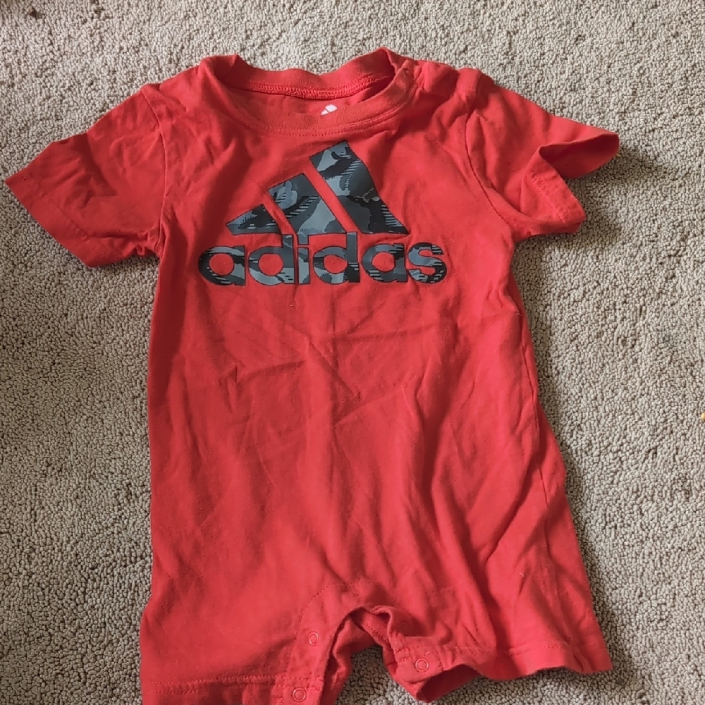 Adidas Red Bodysuit Short Sleeve One Piece